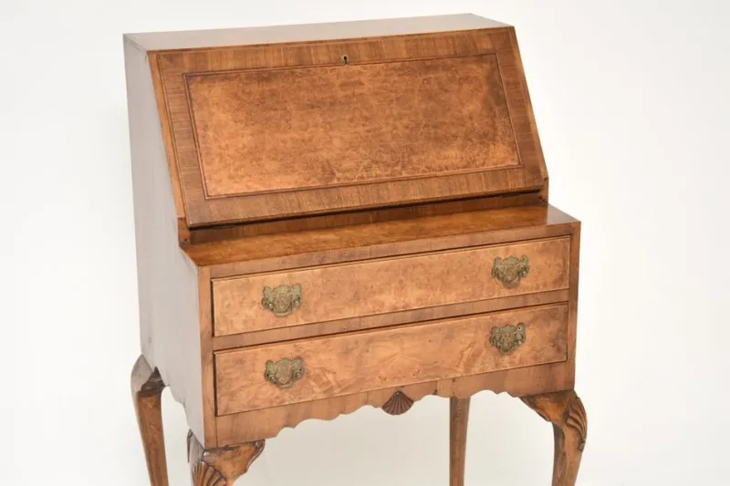 Clearance Pamono Vintage Writing Desk in Burr Walnut, 1920s