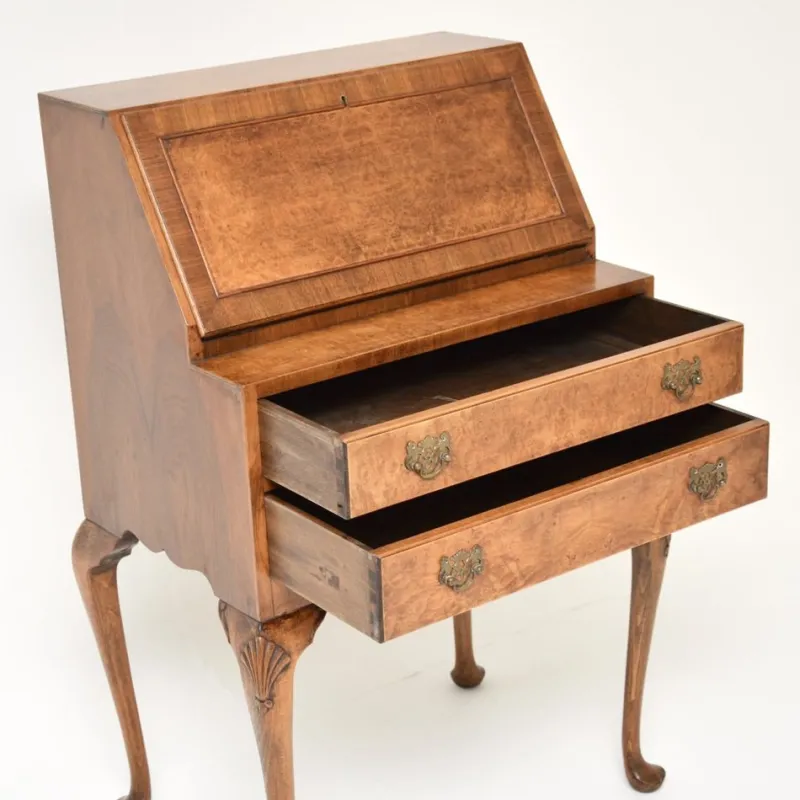 Clearance Pamono Vintage Writing Desk in Burr Walnut, 1920s