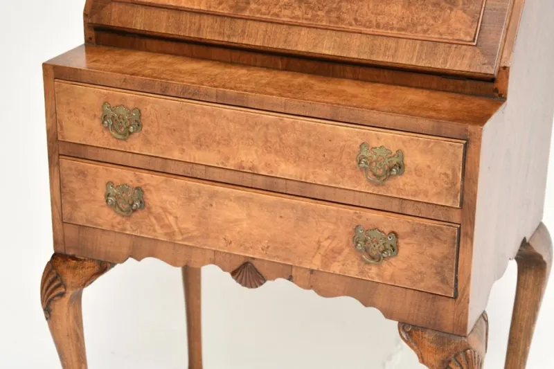 Clearance Pamono Vintage Writing Desk in Burr Walnut, 1920s