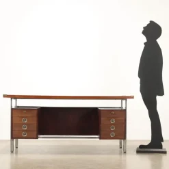 Pamono Vintage Writing Desk in Exotic Wood Veneer, 1960s> Desks
