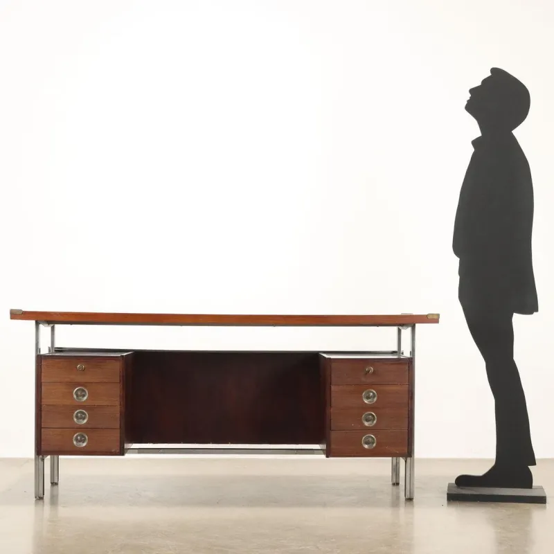 Pamono Vintage Writing Desk in Exotic Wood Veneer, 1960s> Desks