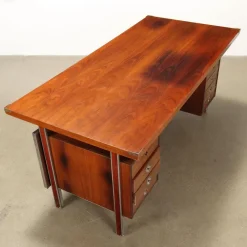 Pamono Vintage Writing Desk in Exotic Wood Veneer, 1960s><noscript><img width=
