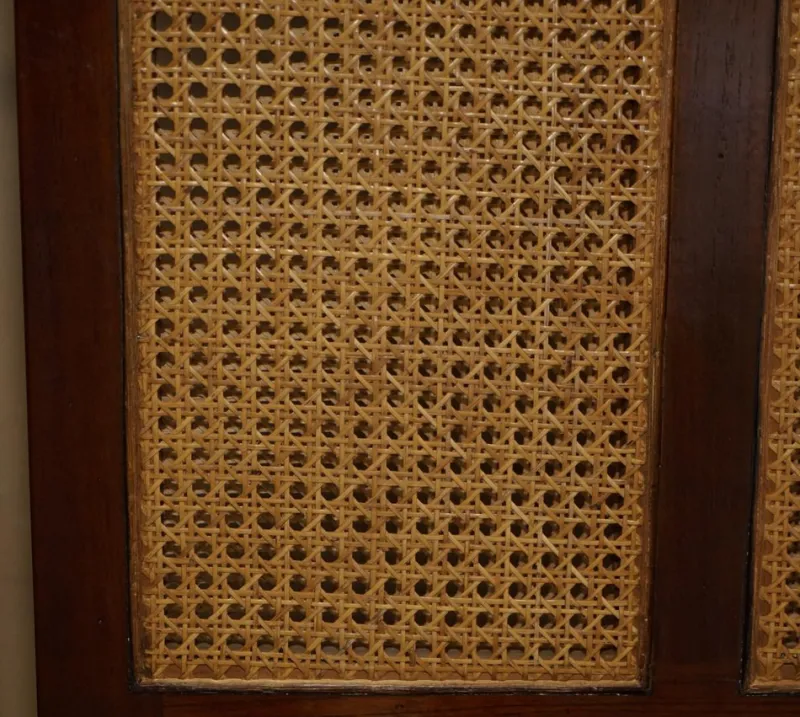 Pamono Vintage Wrought Iron, Bergere & Hardwood Triple Panel Room Divider> Room Dividers & Screens