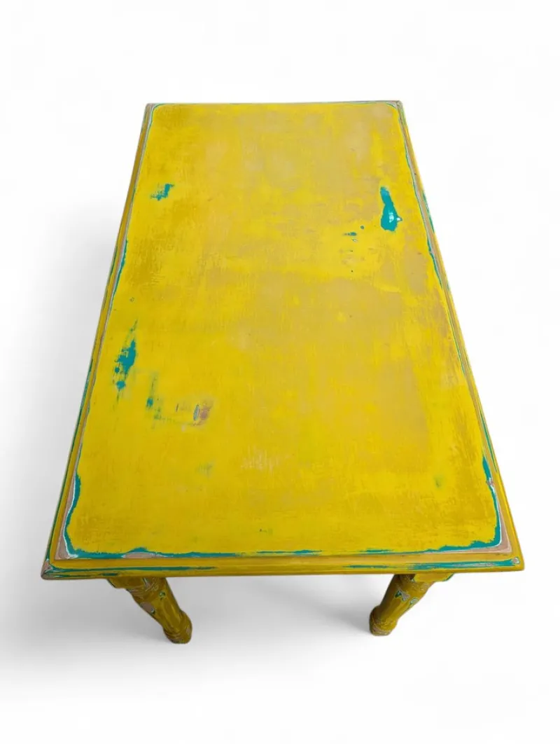 Pamono Vintage Yellow Wooden Table, 1940s> Worktables & Workbenches