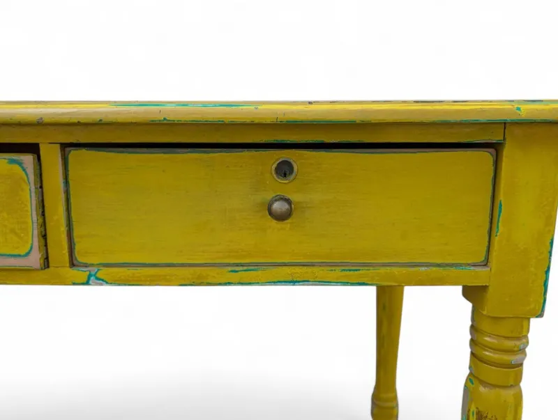 Pamono Vintage Yellow Wooden Table, 1940s> Worktables & Workbenches