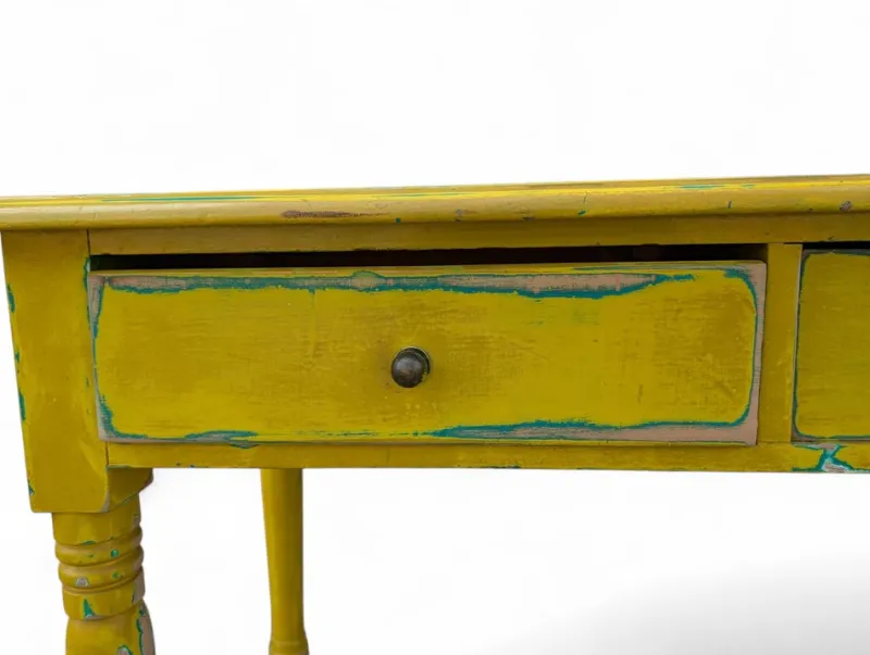 Pamono Vintage Yellow Wooden Table, 1940s> Worktables & Workbenches