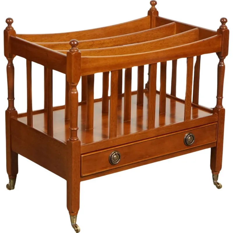 Pamono Vintage Yew Wood Canterbury Newspaper Rack> Magazine Racks