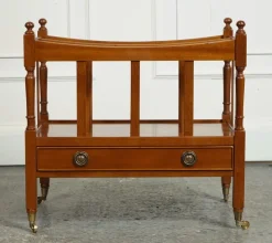 Pamono Vintage Yew Wood Canterbury Newspaper Rack><noscript><img width=