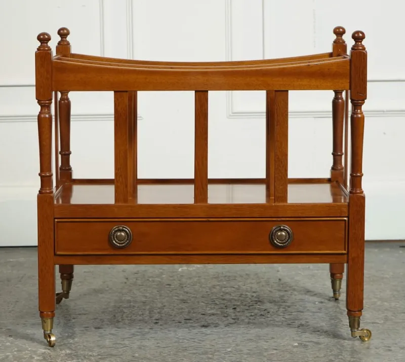 Pamono Vintage Yew Wood Canterbury Newspaper Rack> Magazine Racks