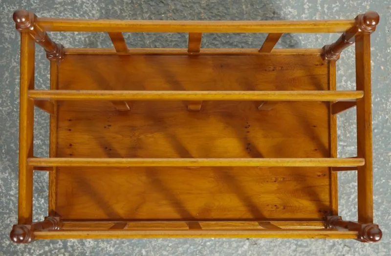Pamono Vintage Yew Wood Canterbury Newspaper Rack> Magazine Racks