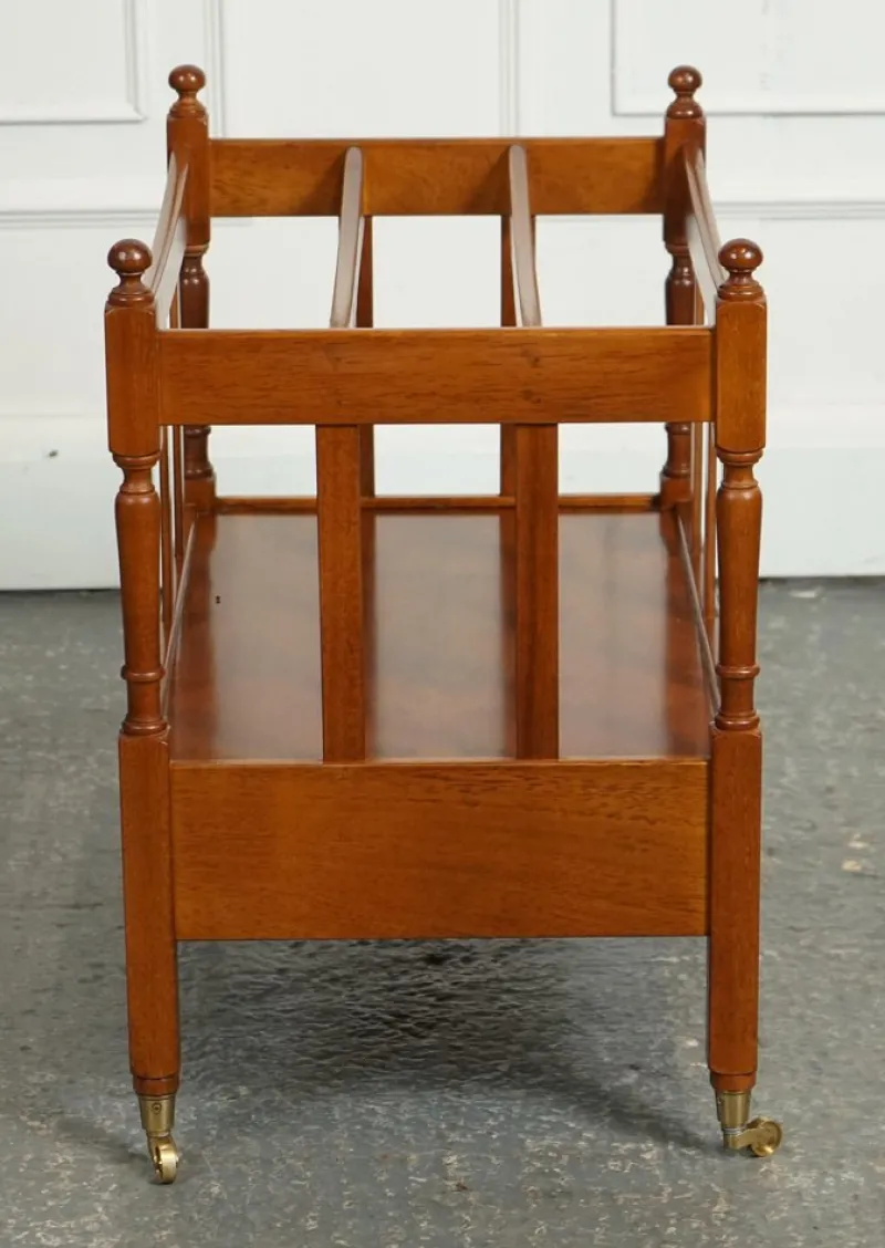 Pamono Vintage Yew Wood Canterbury Newspaper Rack> Magazine Racks