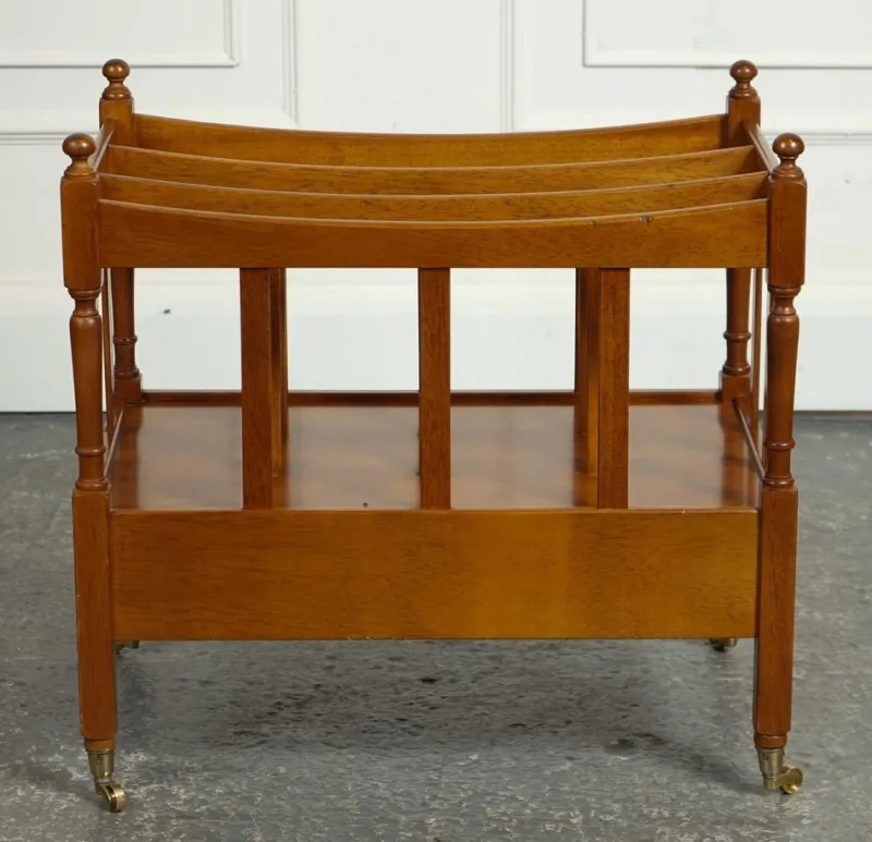 Pamono Vintage Yew Wood Canterbury Newspaper Rack> Magazine Racks