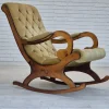 Pamono Vinttage Scandinavian Rocking Chair in Velour, 1950s> Rocking Chairs