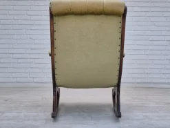Pamono Vinttage Scandinavian Rocking Chair in Velour, 1950s><noscript><img width=