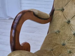 Pamono Vinttage Scandinavian Rocking Chair in Velour, 1950s><noscript><img width=