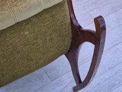 Pamono Vinttage Scandinavian Rocking Chair in Velour, 1950s><noscript><img width=