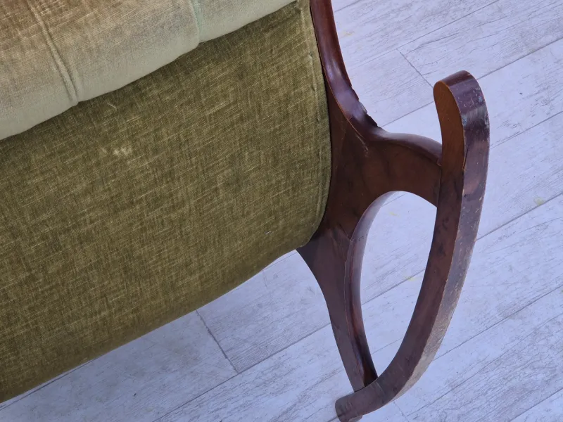 Pamono Vinttage Scandinavian Rocking Chair in Velour, 1950s> Rocking Chairs