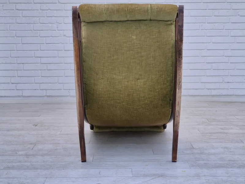Pamono Vinttage Scandinavian Rocking Chair in Velour, 1950s> Rocking Chairs