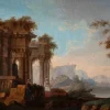 Discount Pamono Vinzenz Fischer, Ancient Ruins, Original Oil Painting, Late 18th Century