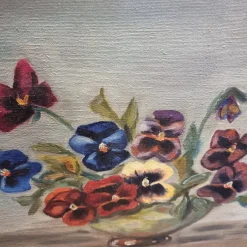 Online Pamono Violets, 1950s-1960s, Oil on Canvas, Framed