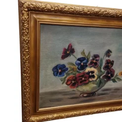 Online Pamono Violets, 1950s-1960s, Oil on Canvas, Framed