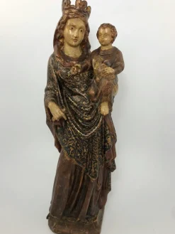 Pamono Virgin & Child, Late 18th Century, Polychrome Wood> Sculpture