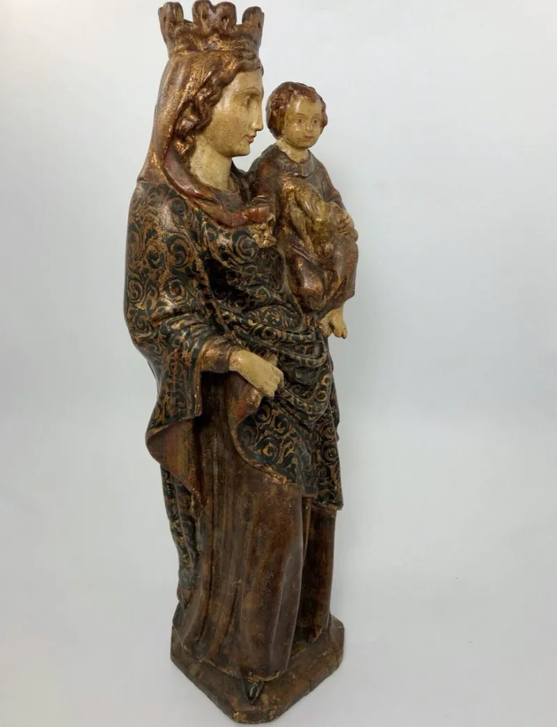 Pamono Virgin & Child, Late 18th Century, Polychrome Wood> Sculpture