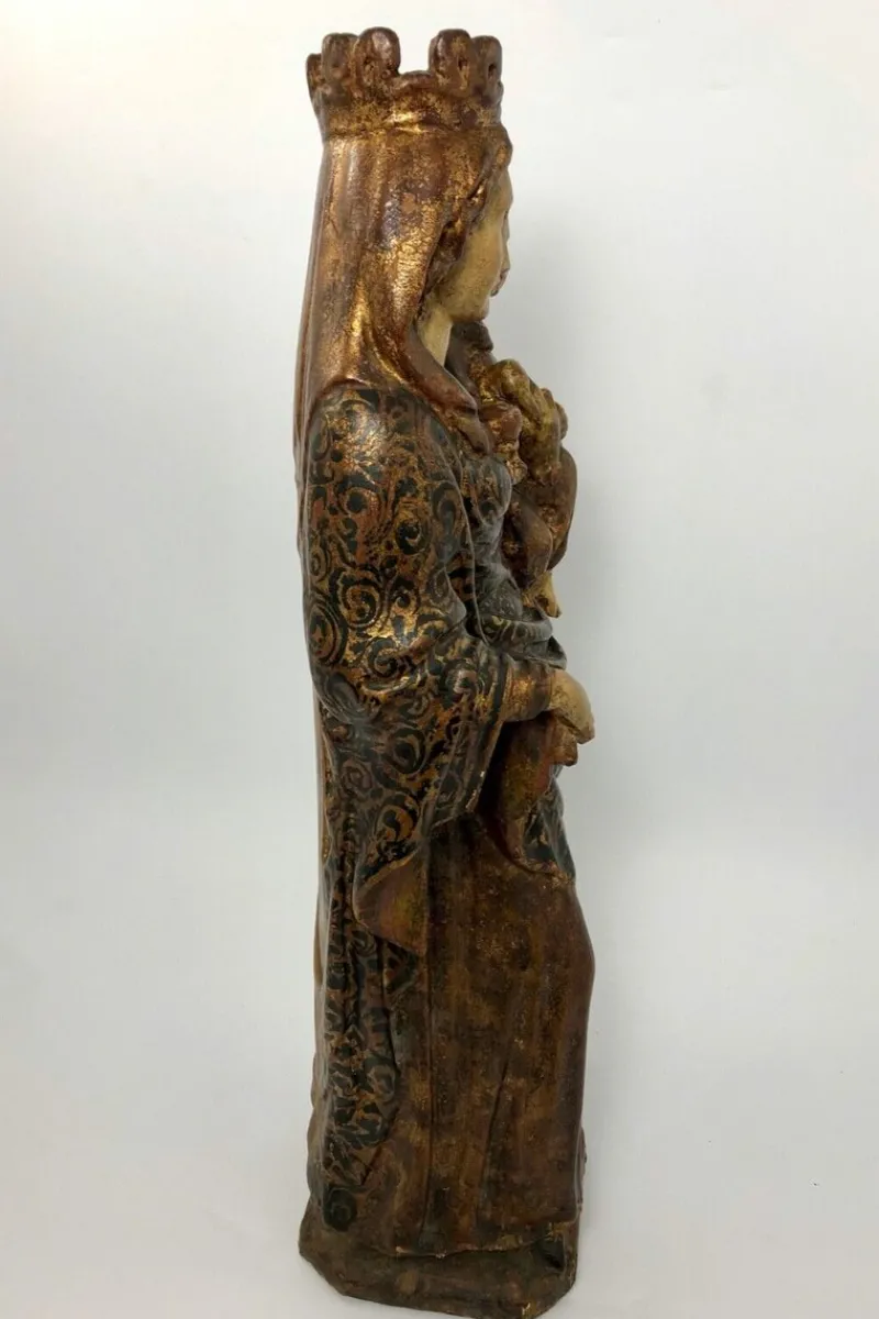 Pamono Virgin & Child, Late 18th Century, Polychrome Wood> Sculpture