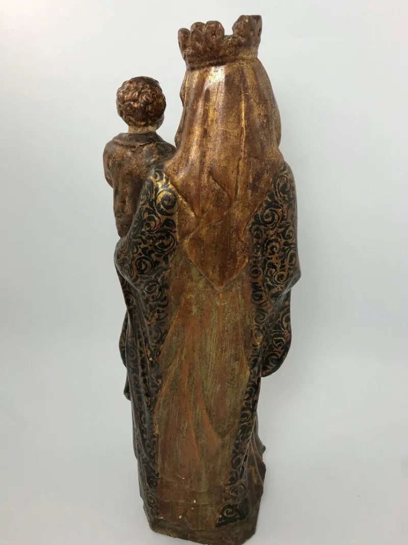 Pamono Virgin & Child, Late 18th Century, Polychrome Wood> Sculpture