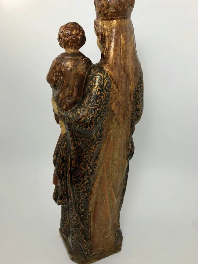 Pamono Virgin & Child, Late 18th Century, Polychrome Wood> Sculpture