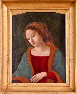 Pamono Virgin Mary, Florence, 1480s, Oil Painting on Wooden Board><noscript><img width=