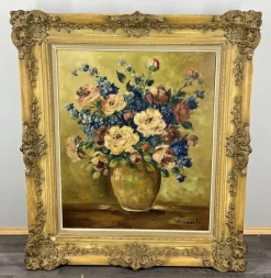 New Pamono Visconti, Floral Still Life, Oil Painting, 1800s