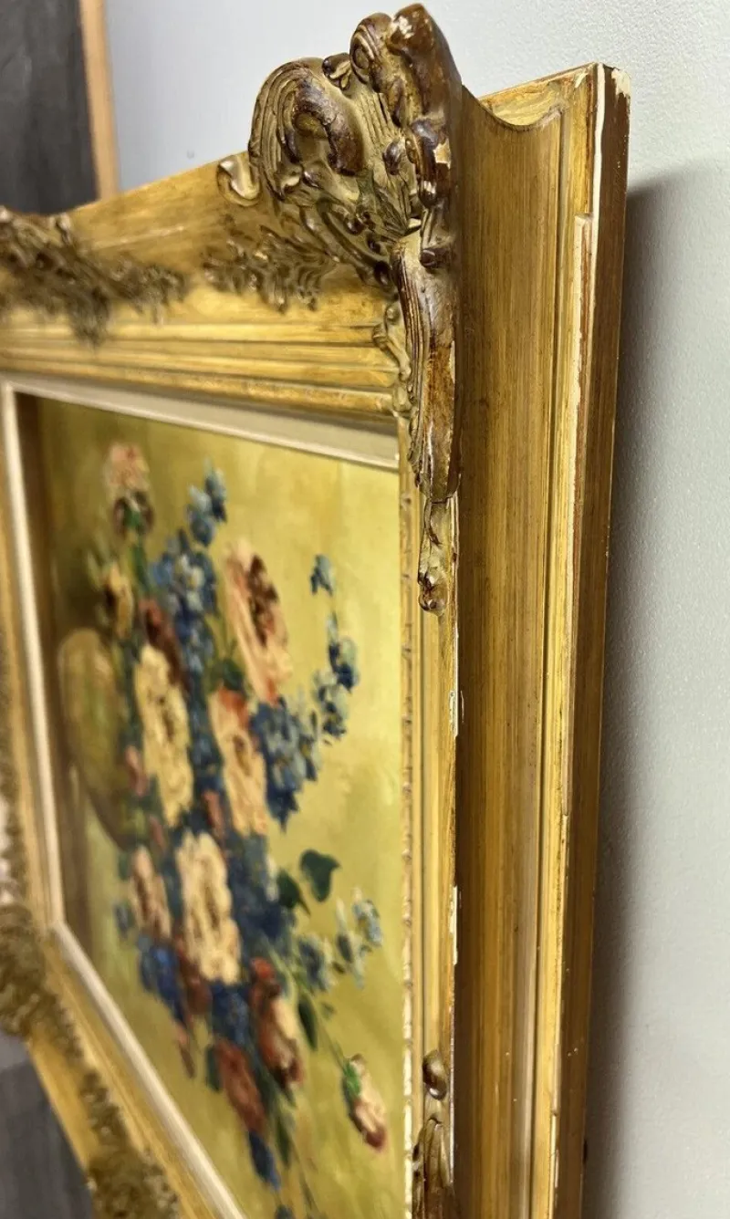 New Pamono Visconti, Floral Still Life, Oil Painting, 1800s