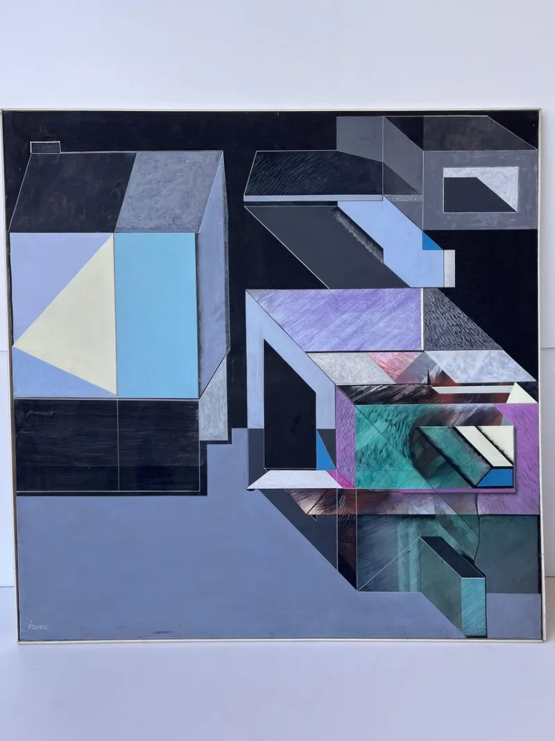 New Pamono Vito Capone, Composition, 1970s, Acrylic on Canvas