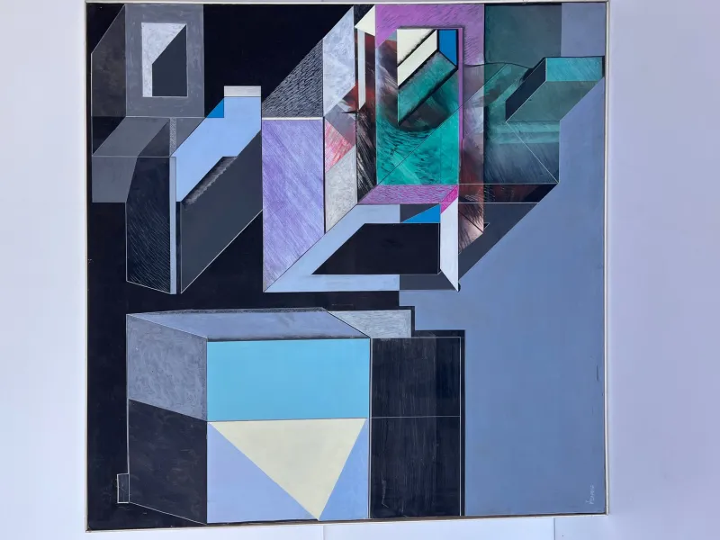 New Pamono Vito Capone, Composition, 1970s, Acrylic on Canvas