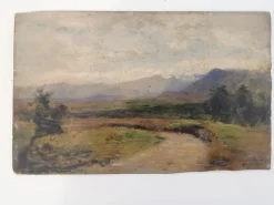 Pamono Vittorio Avondo, Paesaggio a Ozzolo, 1893, Oil on Wood> Impressionist
