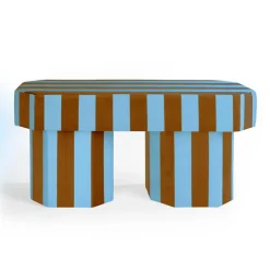 Pamono Viva Stripe Blue and Brown Bench by Houtique