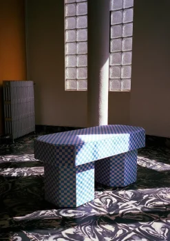 Pamono Viva Stripe Blue and Brown Bench by Houtique