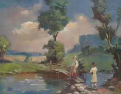 Pamono Voldemars Caune, Folk Story, 1960, Oil on Canvas