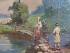 Pamono Voldemars Caune, Folk Story, 1960, Oil on Canvas