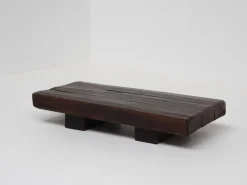 New Pamono Wabi Sabi Rustic Oak Wood Coffee Table, France, 1950s