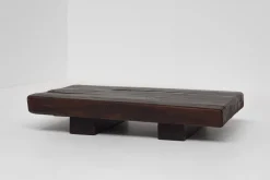 New Pamono Wabi Sabi Rustic Oak Wood Coffee Table, France, 1950s