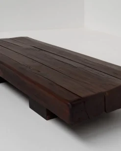 New Pamono Wabi Sabi Rustic Oak Wood Coffee Table, France, 1950s