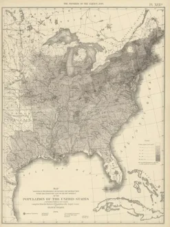 Pamono Walker, Chart of the US Population, 1874, Paper> Wall Decor