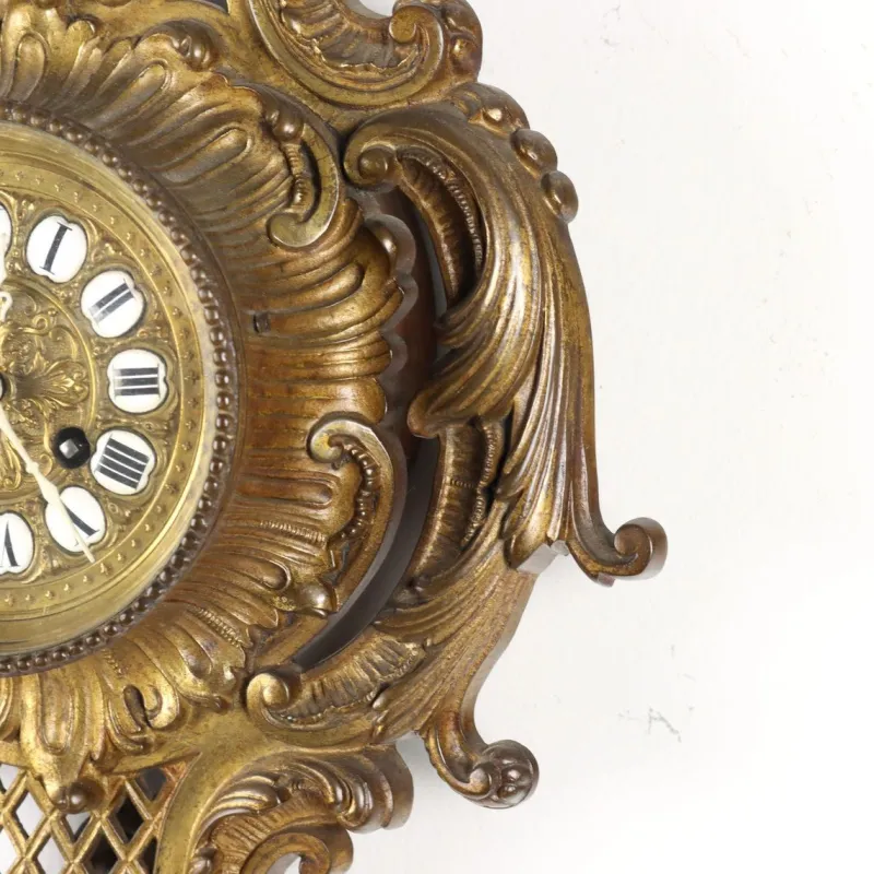 Discount Pamono Wall Clock in Golden Bronze