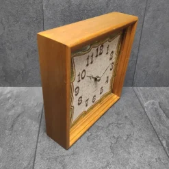 Pamono Wall Clock in Semigres Tile by Junghans, 1960s> Clocks