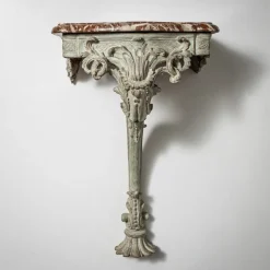 Pamono Wall Console with Red Marble Top> Console Tables