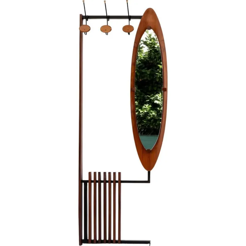 Discount Pamono Wall Hanger with Teak Mirror, 1960s
