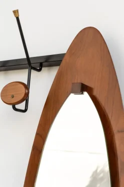 Discount Pamono Wall Hanger with Teak Mirror, 1960s