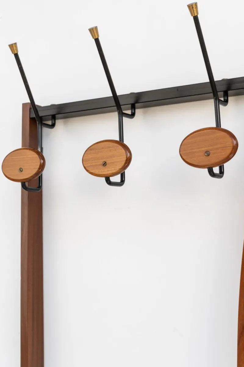 Discount Pamono Wall Hanger with Teak Mirror, 1960s